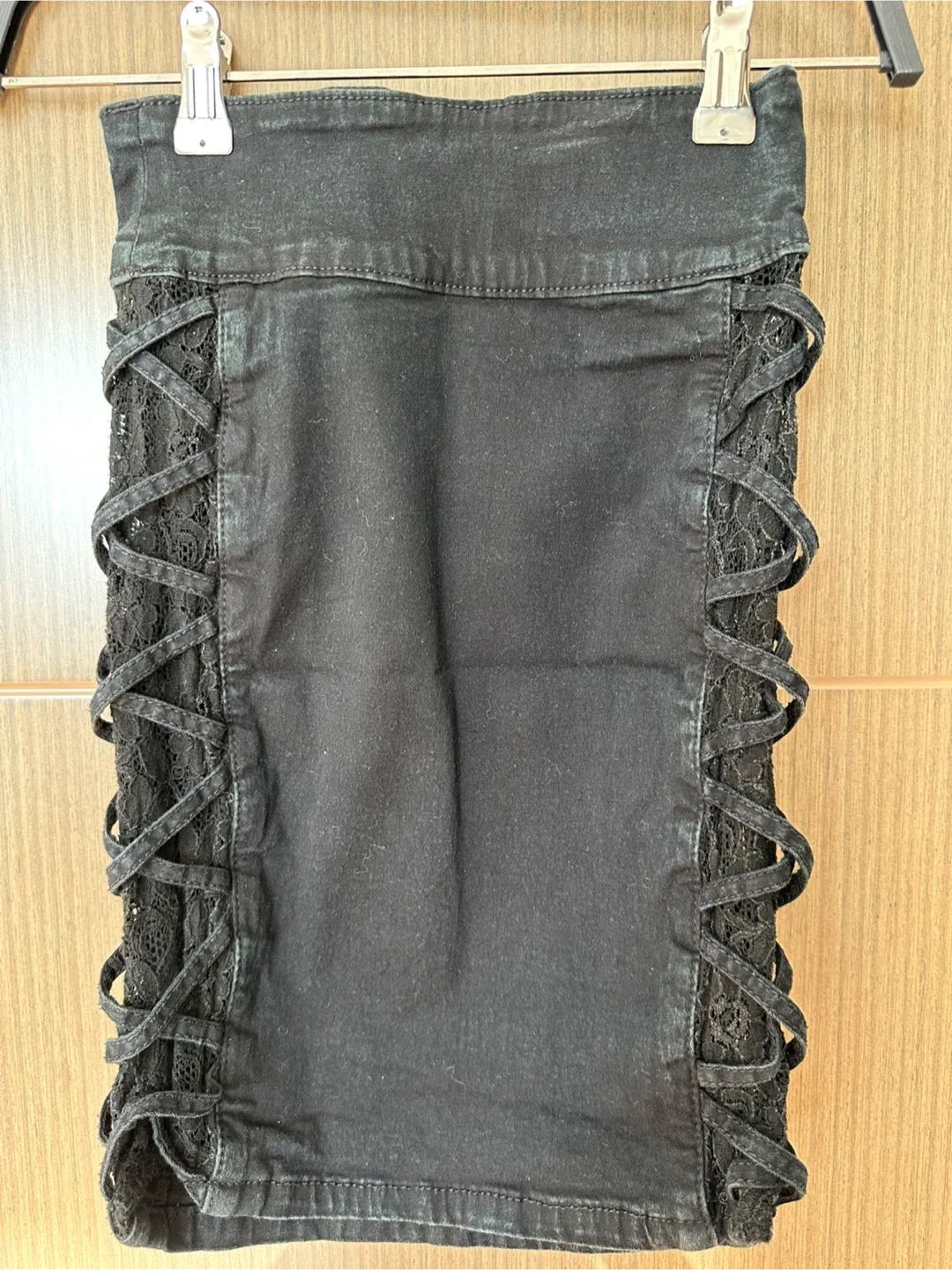 UO Silence + Noise Black Lace Trim Mini Skirt - XS