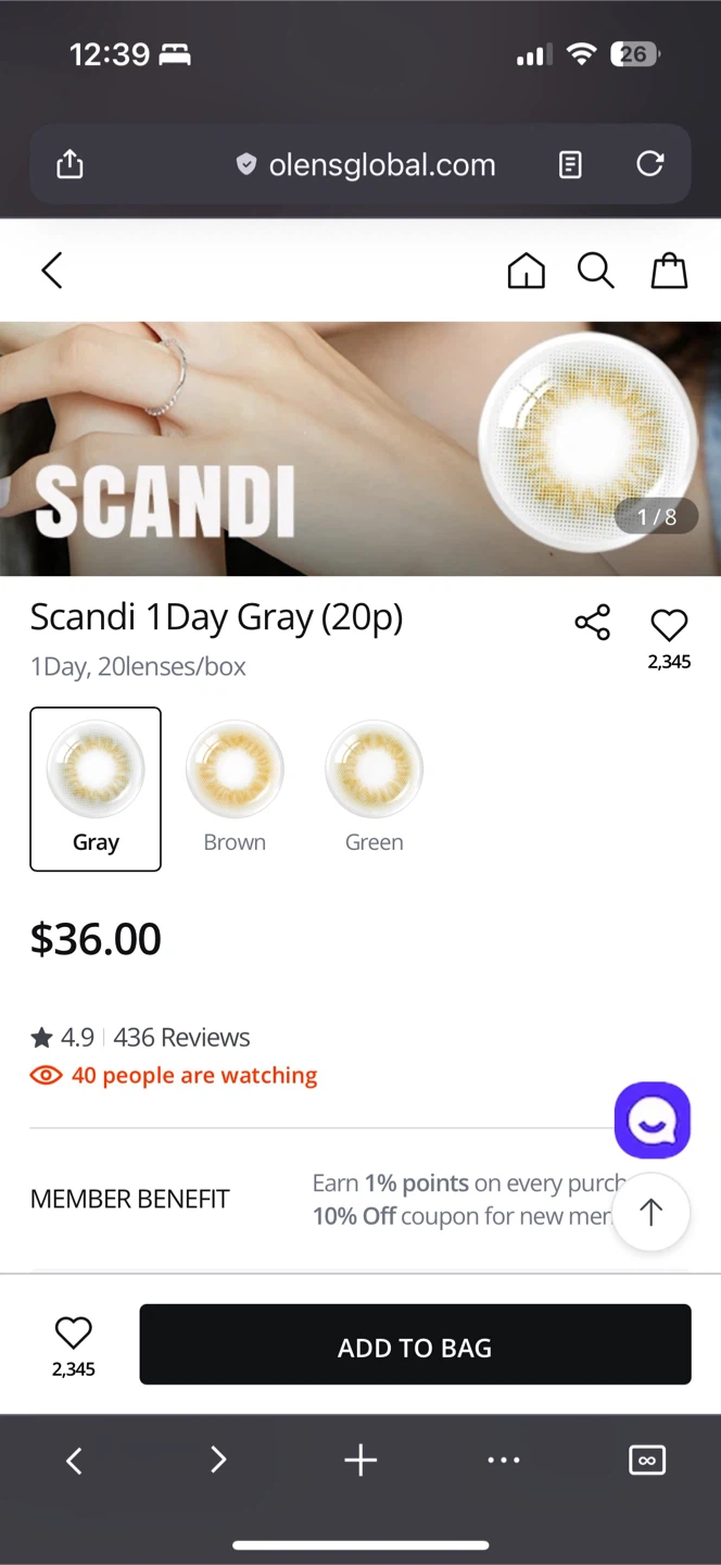 Olens Scandi 1Day Gray Contact Lenses (20p) - photo 3