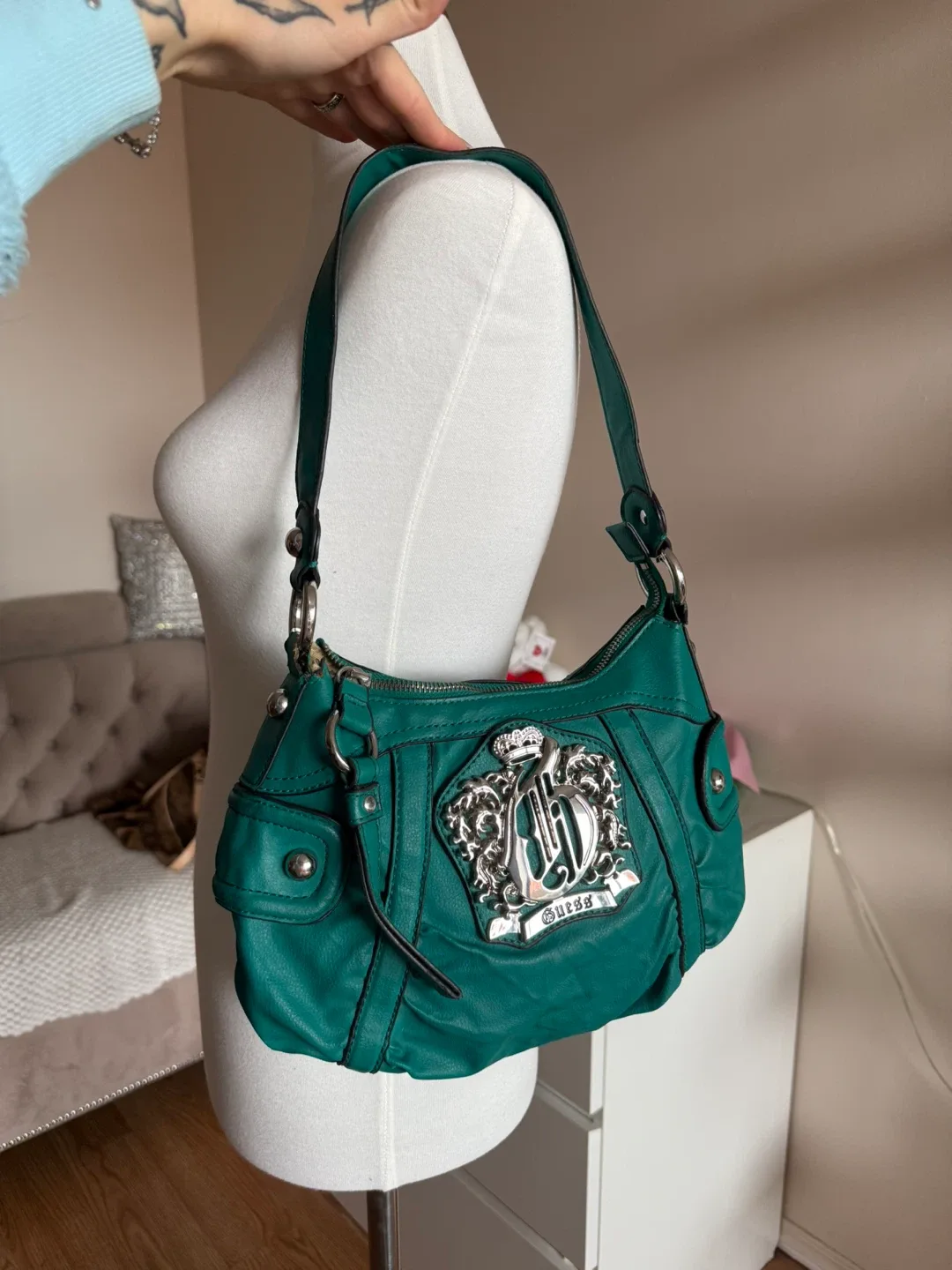 Guess Green Shoulder Bag