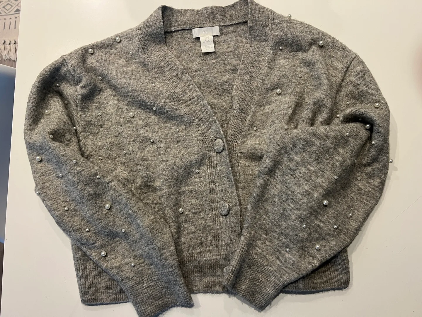 H&M Grey Pearl Cardigan