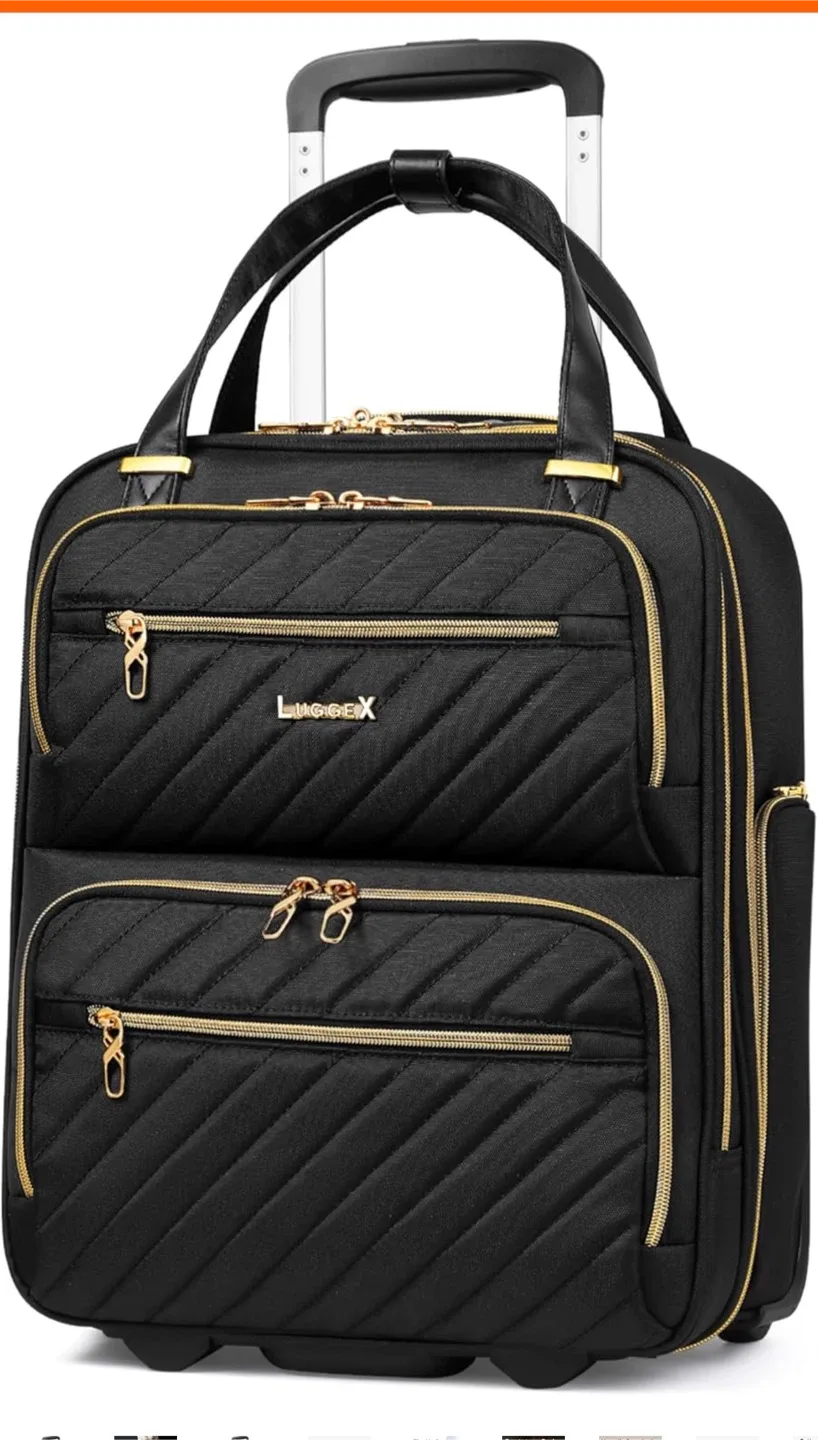LUGGEX Rolling Carry-on Suitcase - Black