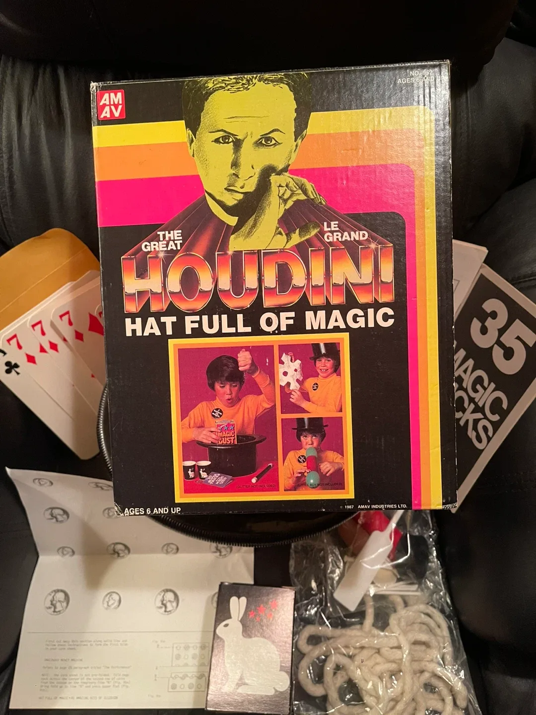 Vintage Houdini Hat Full of Magic Kit 1987