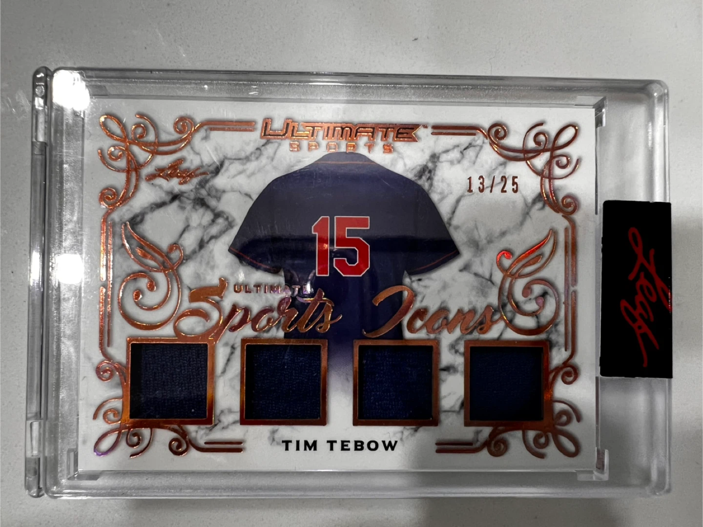 Tim Tebow LEAF Ultimate Sports Icons Memorabilia Card