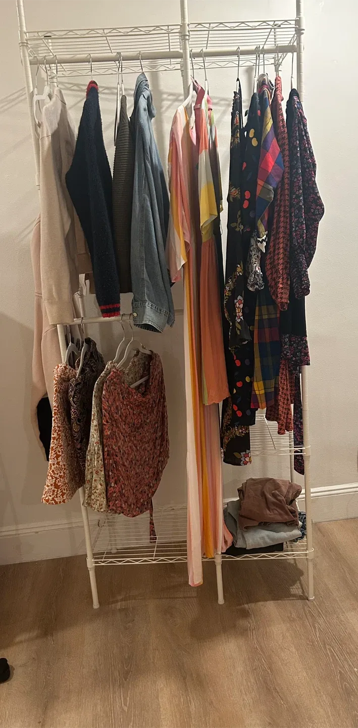 White Metal Clothing Rack