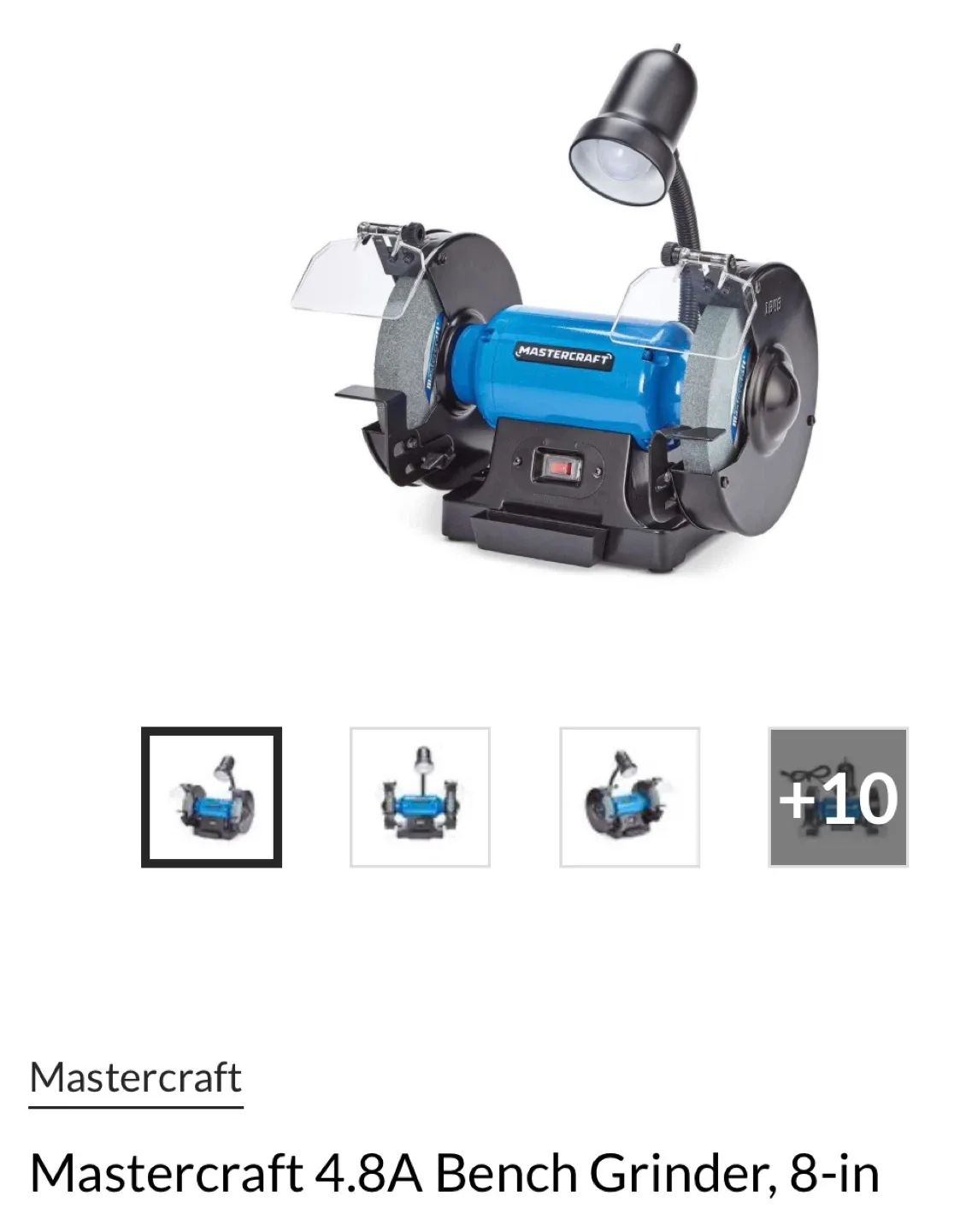 Mastercraft 4.8A Bench Grinder, 8-in