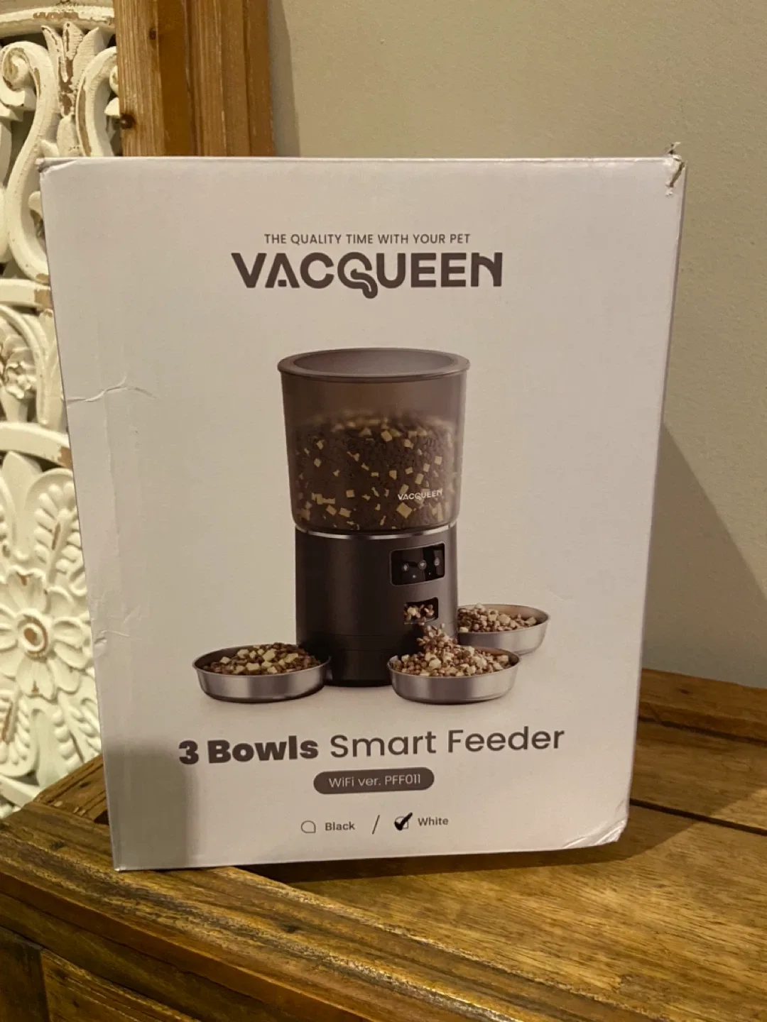 New Vacqueen Automatic Cat Food Dispenser 1-3 Cats image indicator(6)