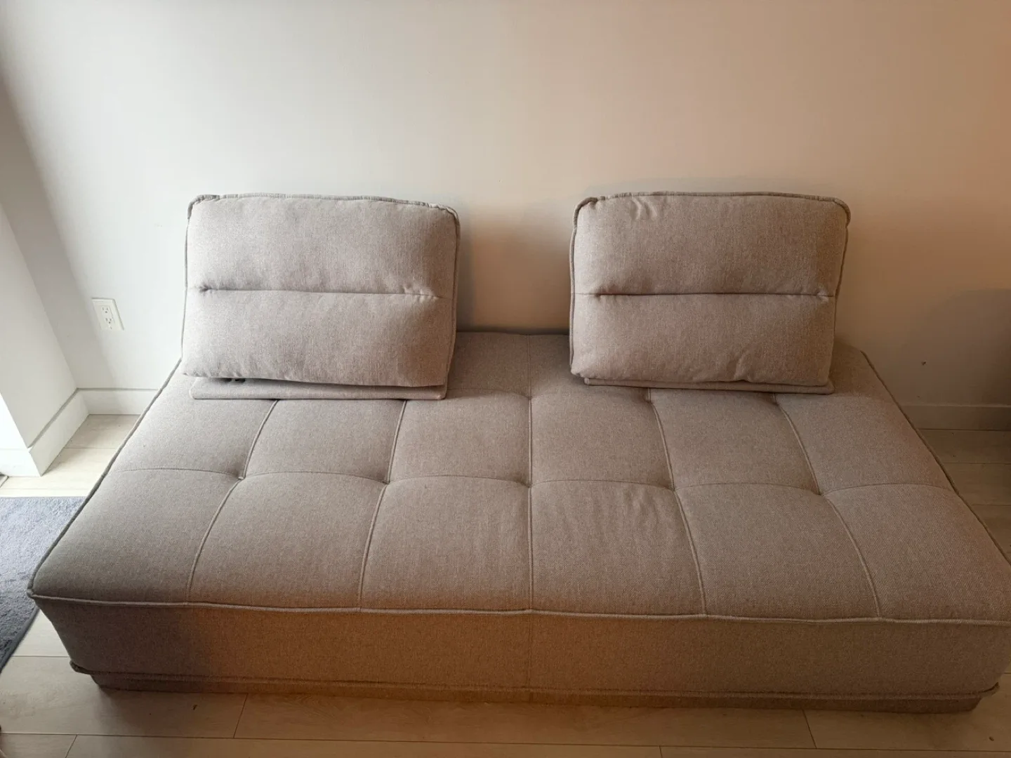 Structube Beige Sofa Bed with Cushions