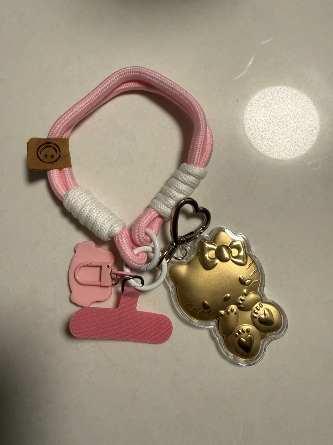 Hello Kitty Phone Charm - Gold & Pink - photo 3