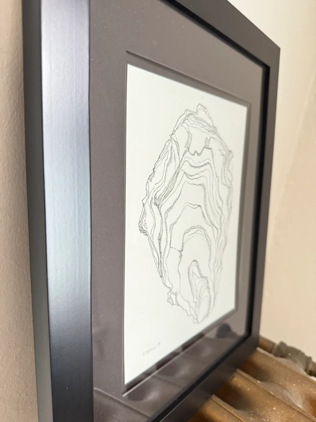 Medium Black Frame w/ Original Ink Drawing image indicator(4)