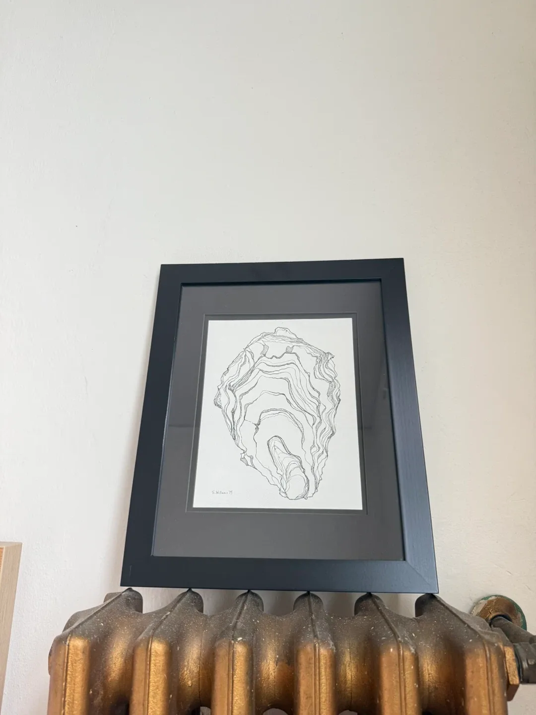 Medium Black Frame w/ Original Ink Drawing