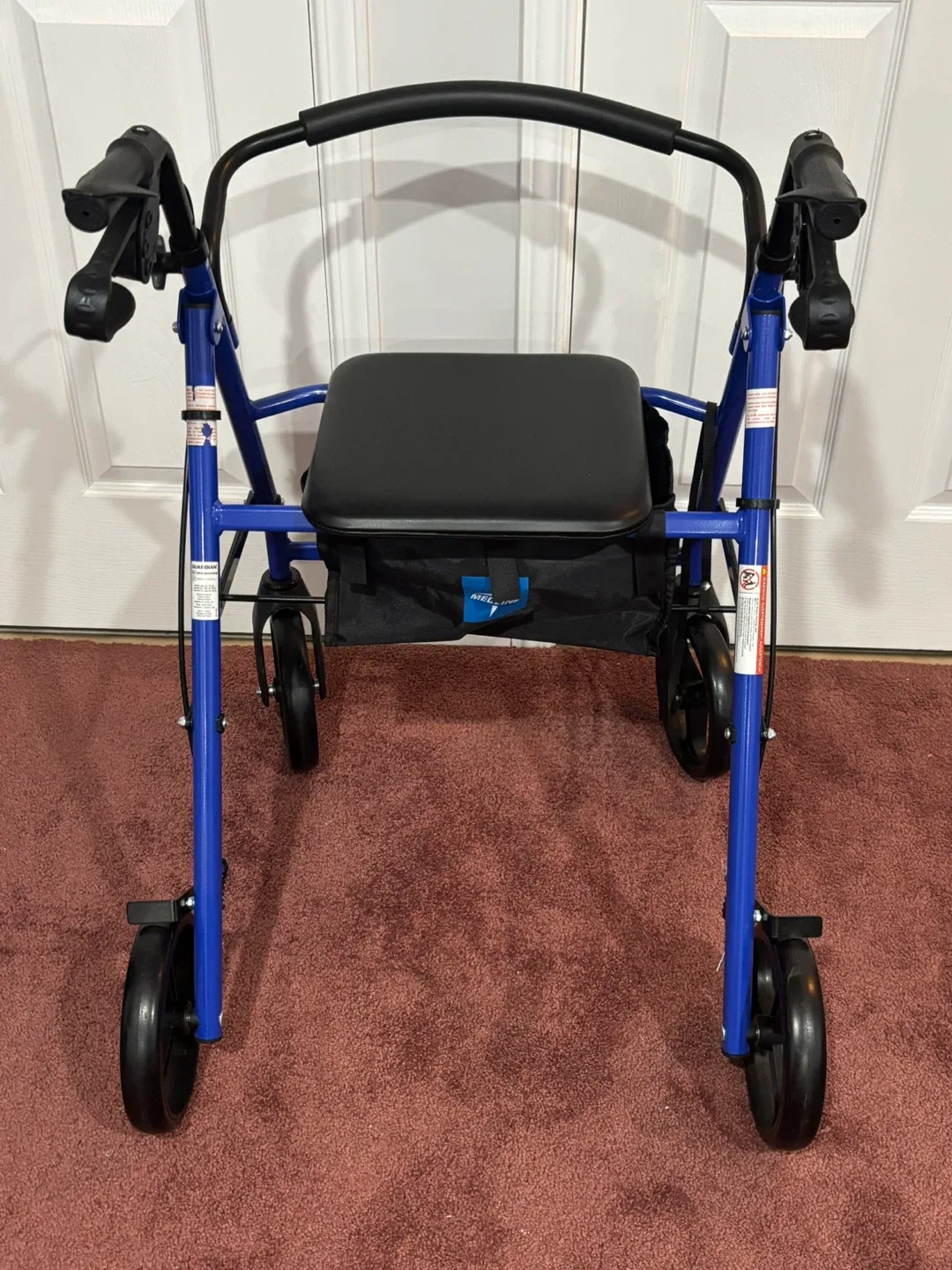 Medline Blue Rollator Walker with Seat