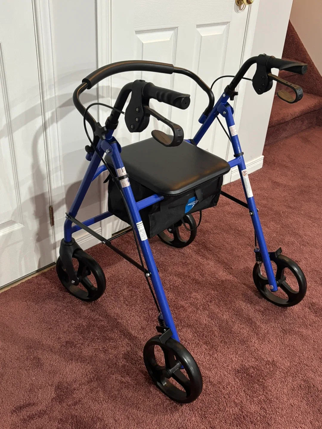 Medline Blue Rollator Walker with Seat image indicator(5)