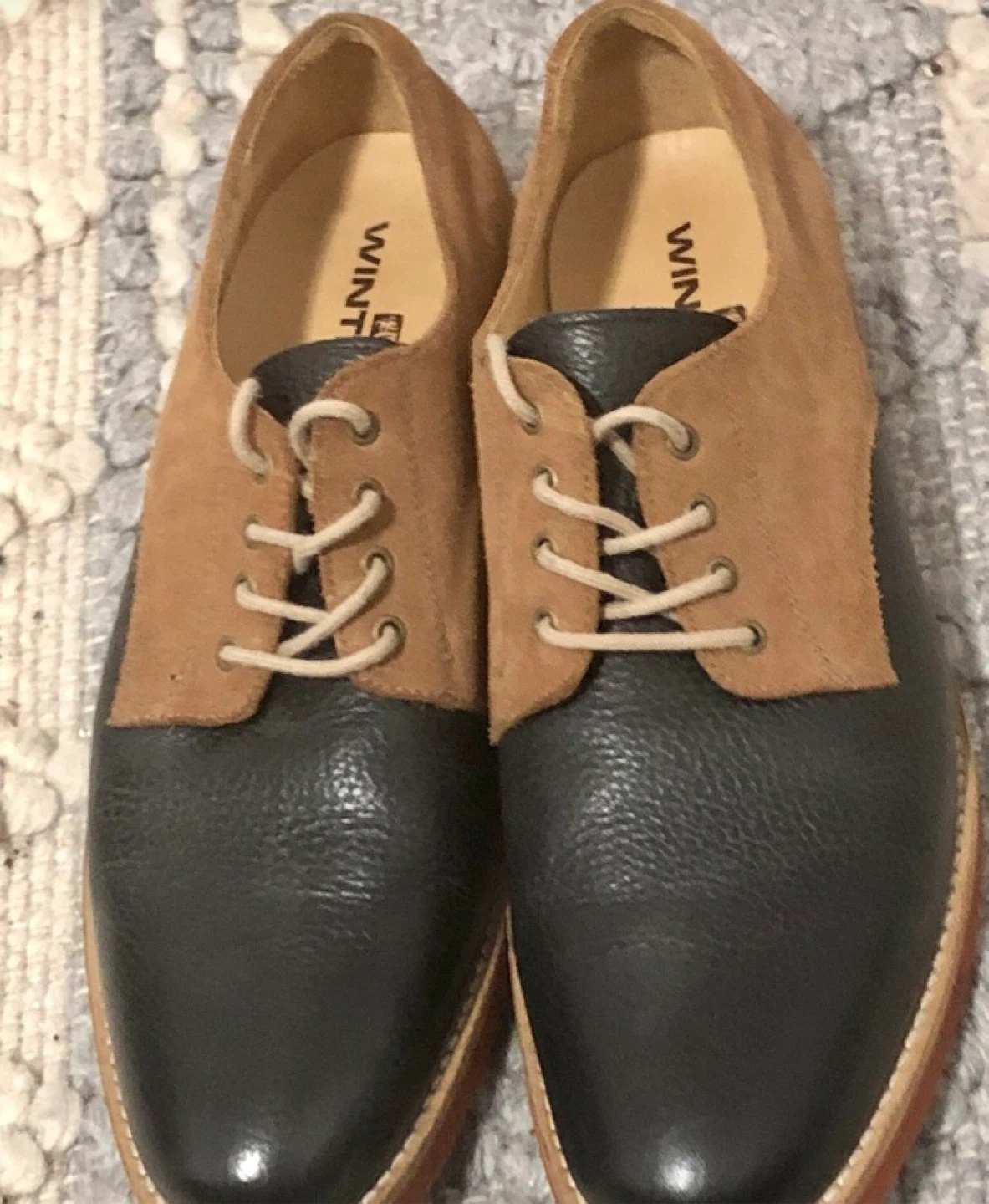 Winthrop Shoes, Black & Brown, Size 10