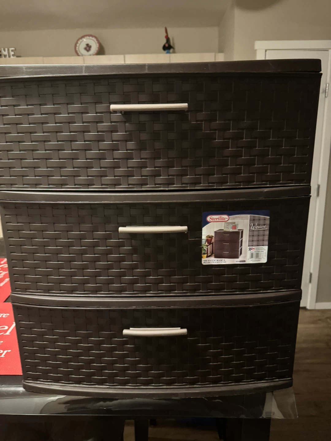 Sterilite Weave 3-Drawer Unit - Espresso