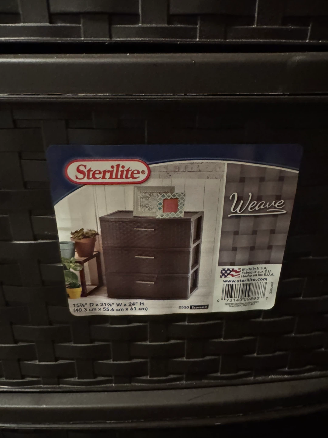 Sterilite Weave 3-Drawer Unit - Espresso - photo 2