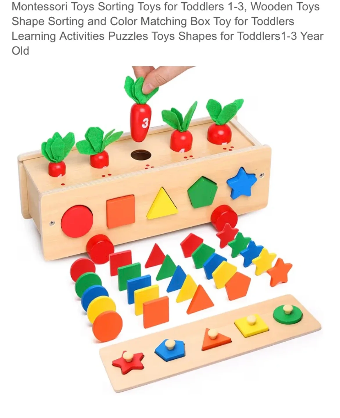 New Montessori 3 in 1 Wooden Shape / Colour Sorting Box