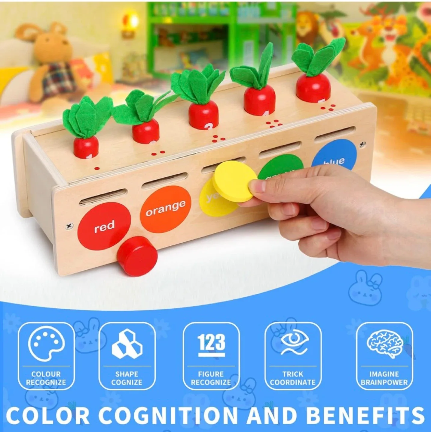 New Montessori 3 in 1 Wooden Shape / Colour Sorting Box image indicator(4)