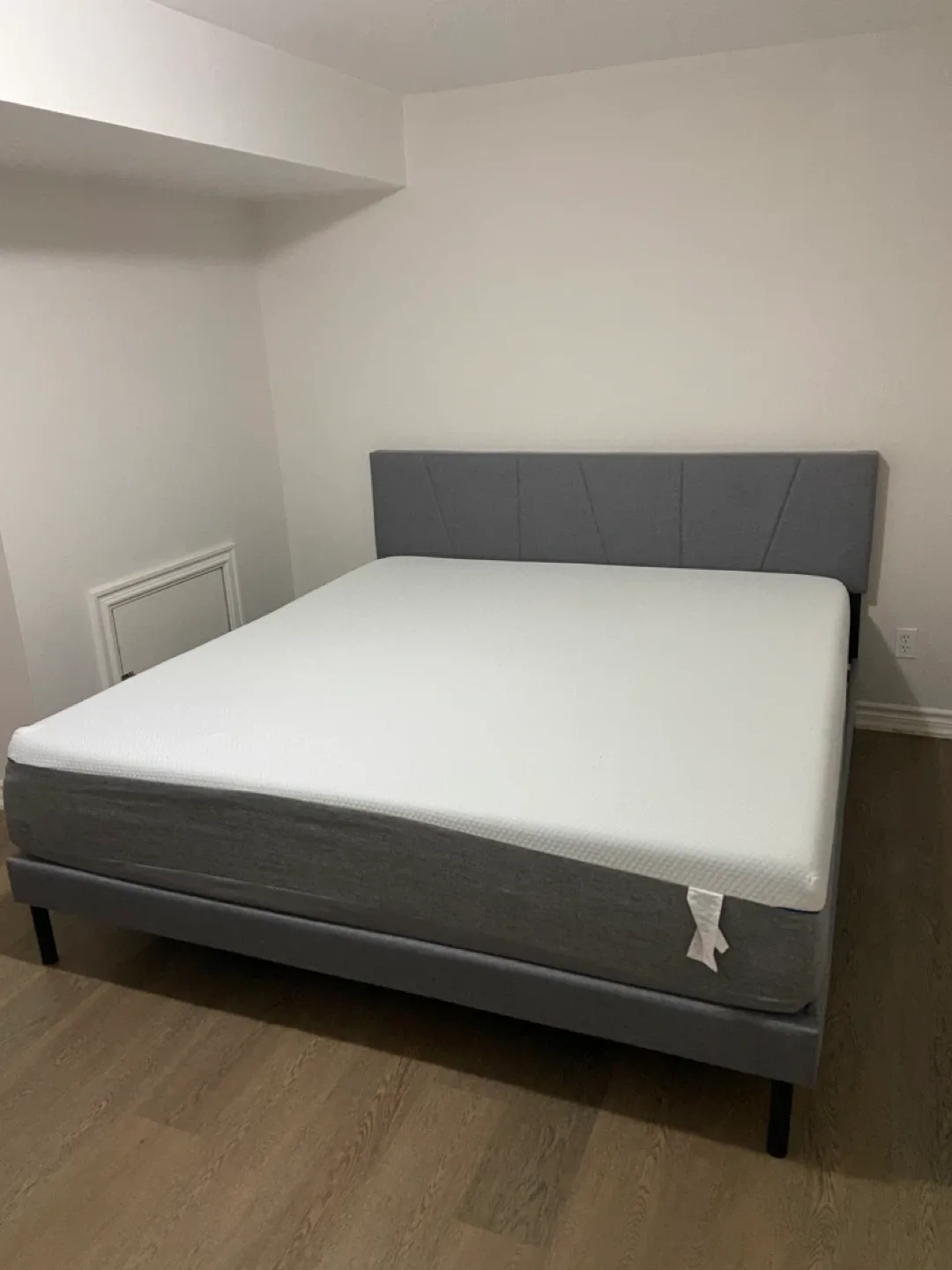 Grey Mattress & Bed Frame