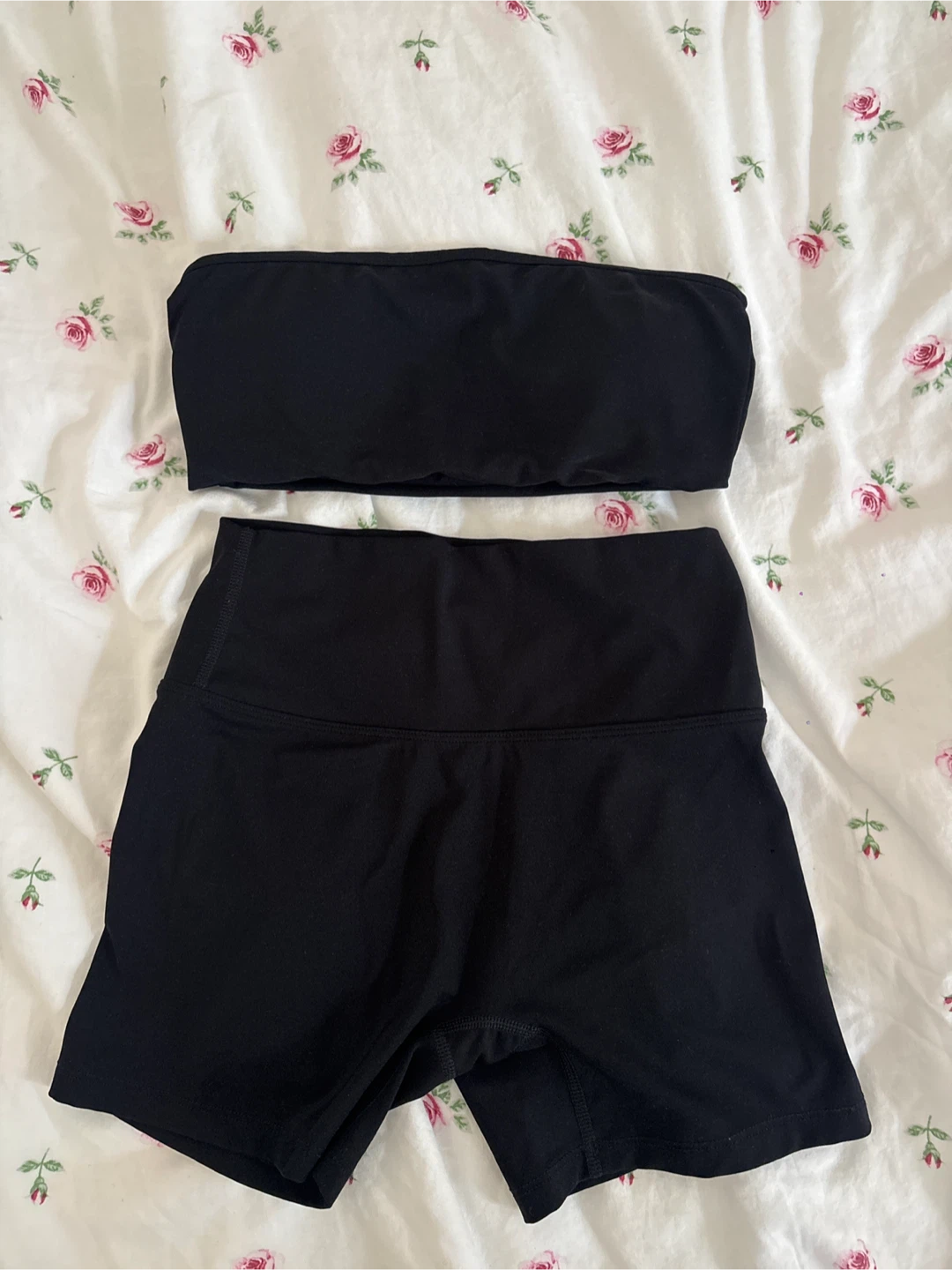 Black Workout Set - Top & Shorts
