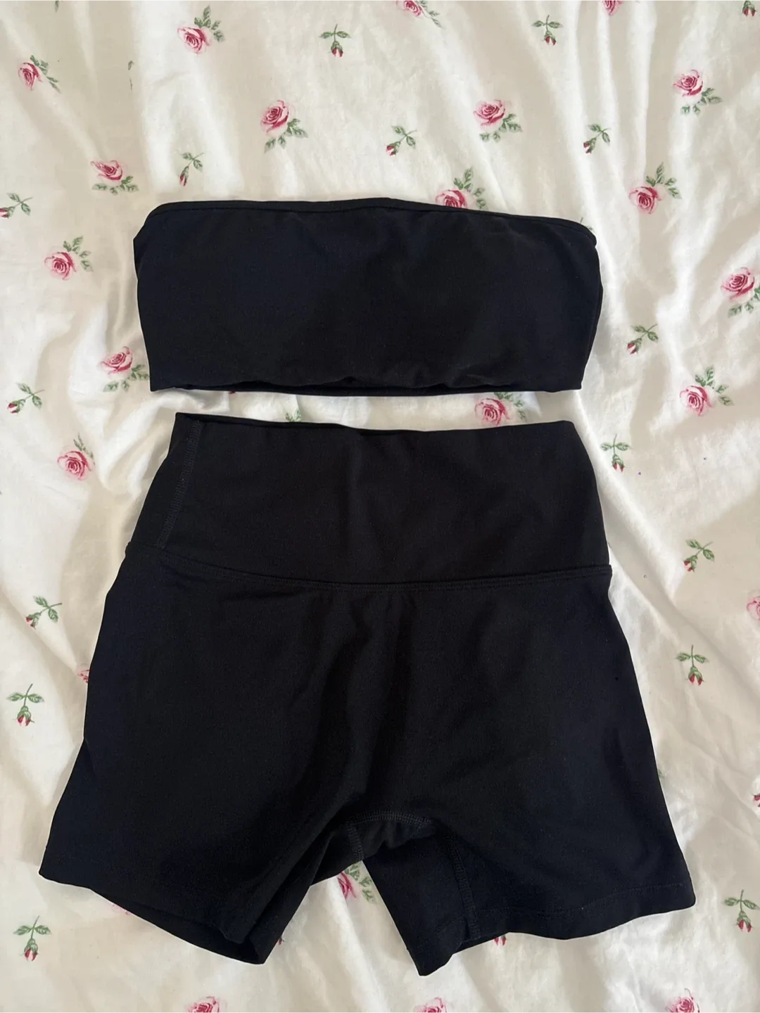 Black Workout Set - Top & Shorts