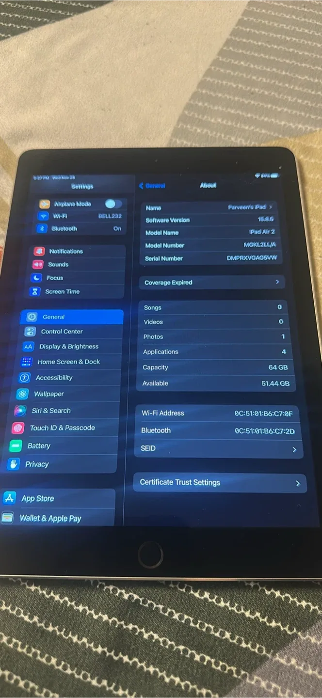 iPad Air 2 64GB gray image indicator(4)