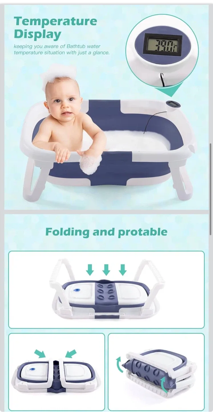 Folding Baby Bathtub with Cushion image indicator(4)