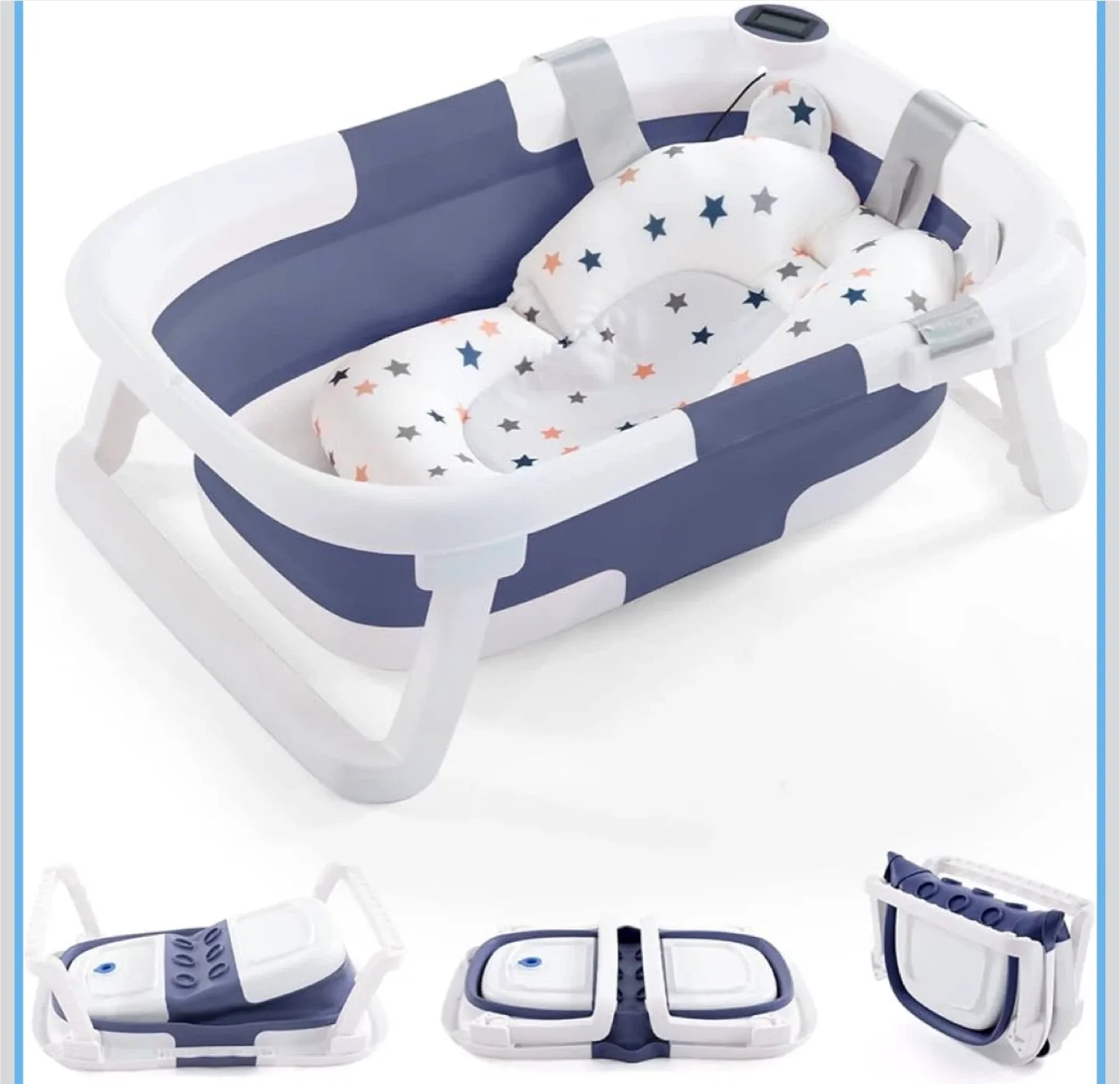 Folding Baby Bathtub with Cushion image indicator(5)