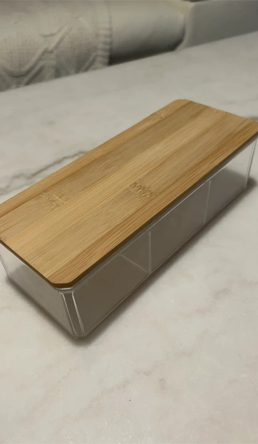 Acrylic Organizer with Bamboo Lid