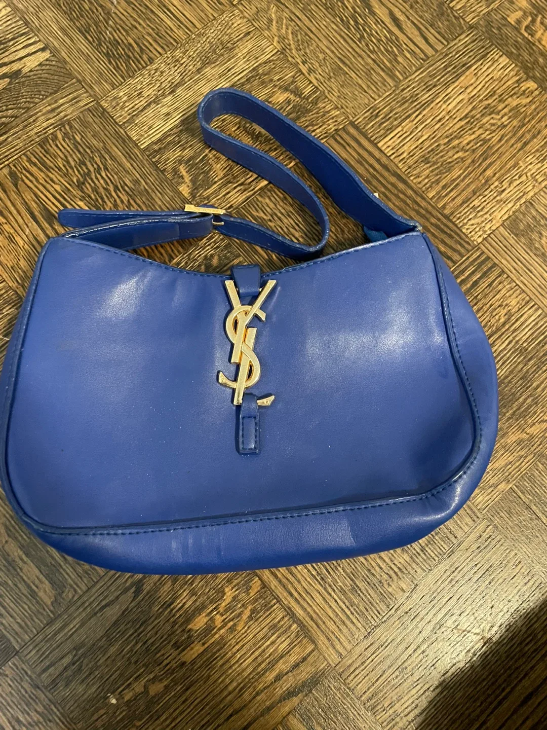 Yves Saint Laurent YSL Blue Leather Handbag