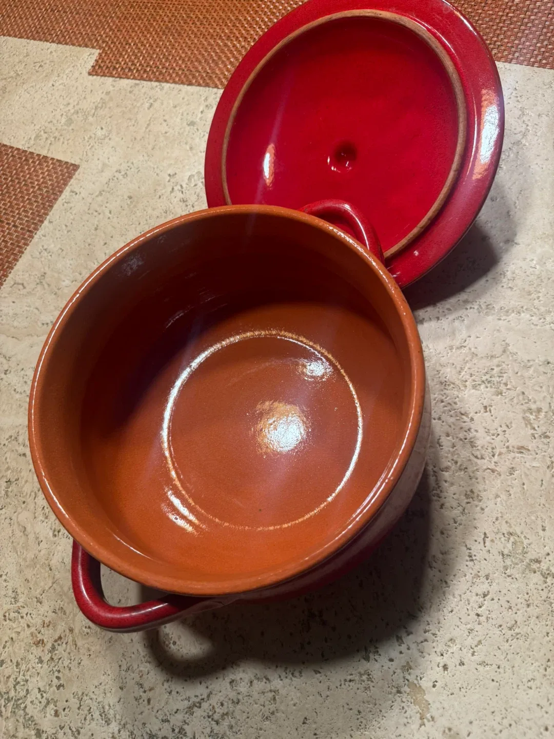 Red Ceramic Casserole Dish with Lid