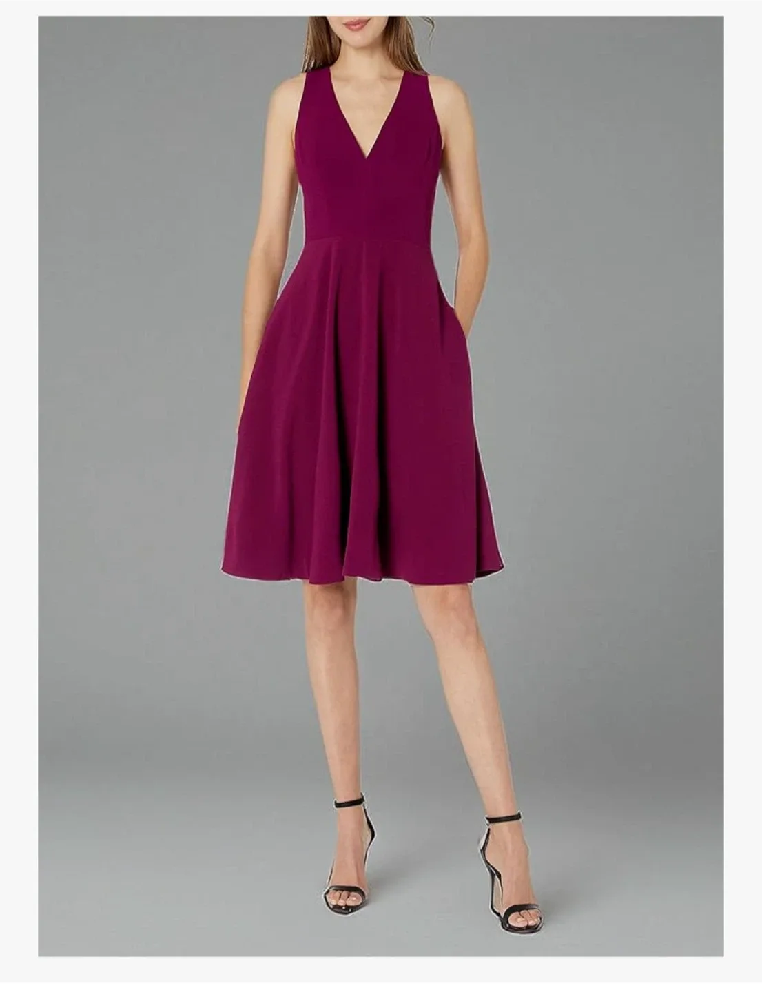 Dress the Population Burgundy Midi Dress - med