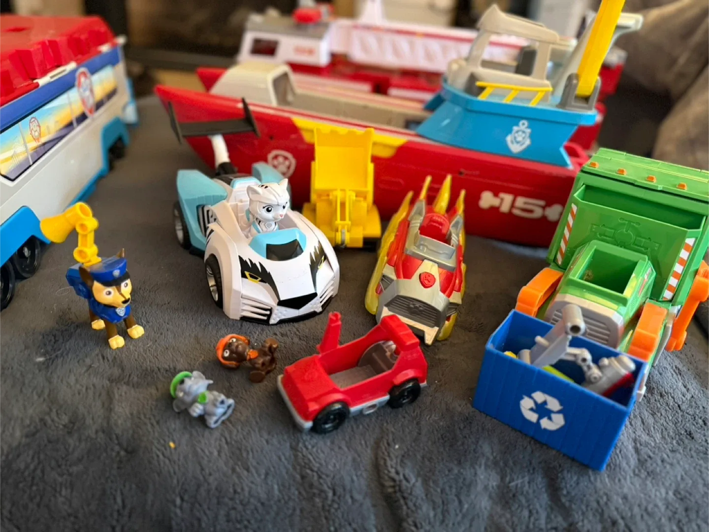 Paw Patrol Toys Lot - Firetruck, Boat, Truck, Lookout image indicator(6)