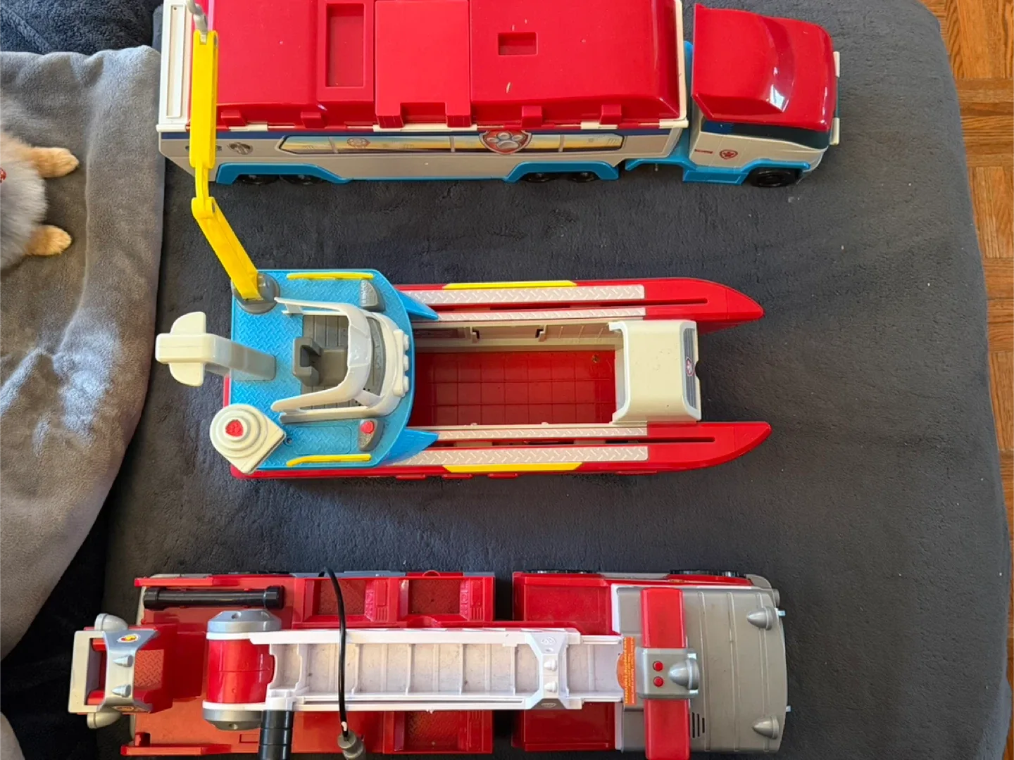 Paw Patrol Toys Lot - Firetruck, Boat, Truck, Lookout image indicator(4)