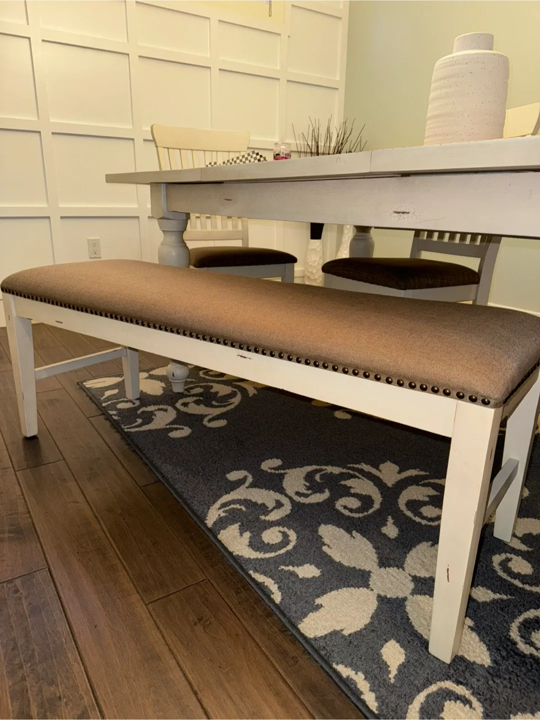 Extendable Farm style Dining Table Set with 4 Chairs & Bench image indicator(4)