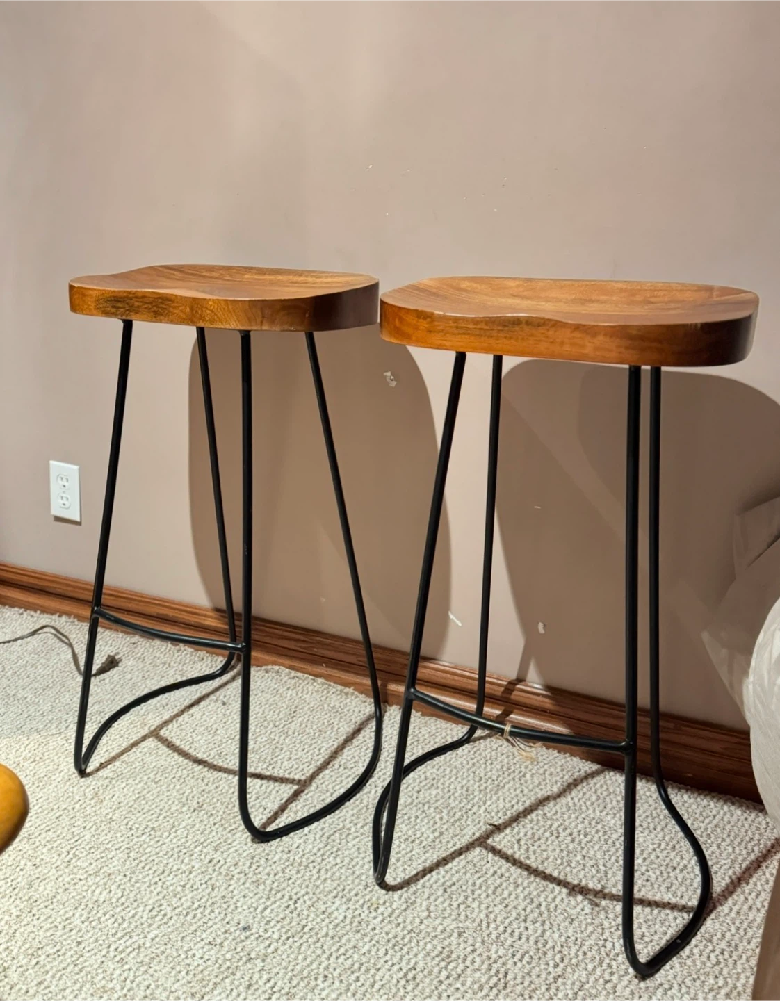 Wood Top Bar Stools (Set of 2)