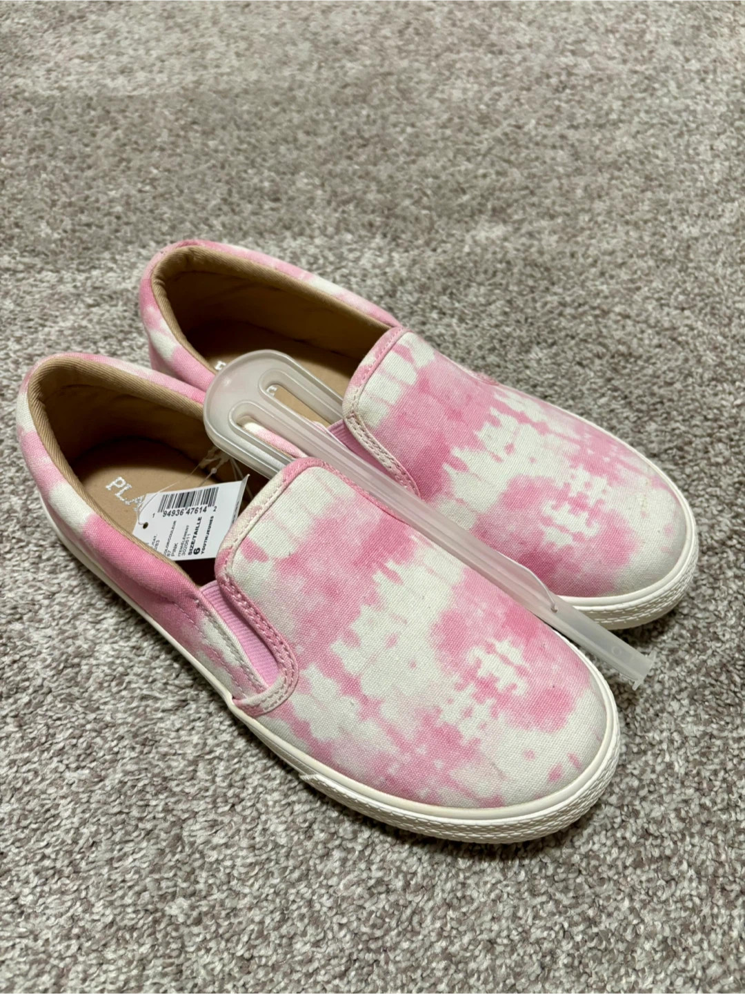 The Children's Place Pink Tie-Dye Slip-On Shoes - Size 6