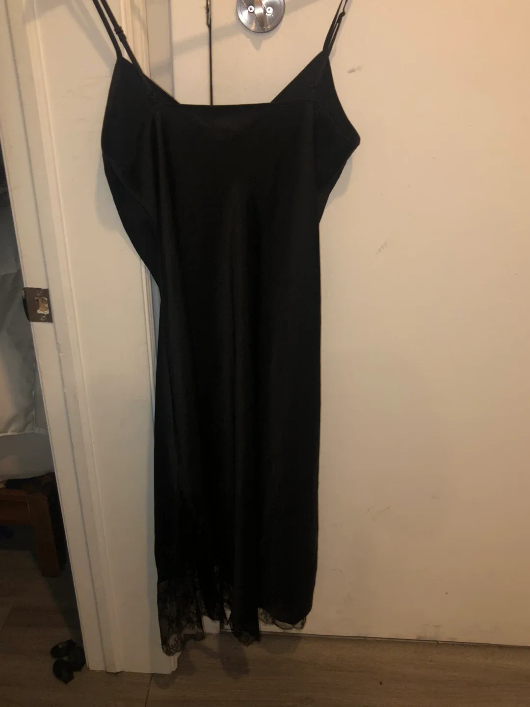 Wilfred Black Slip Dress with Lace Detail - Size M image indicator(2)