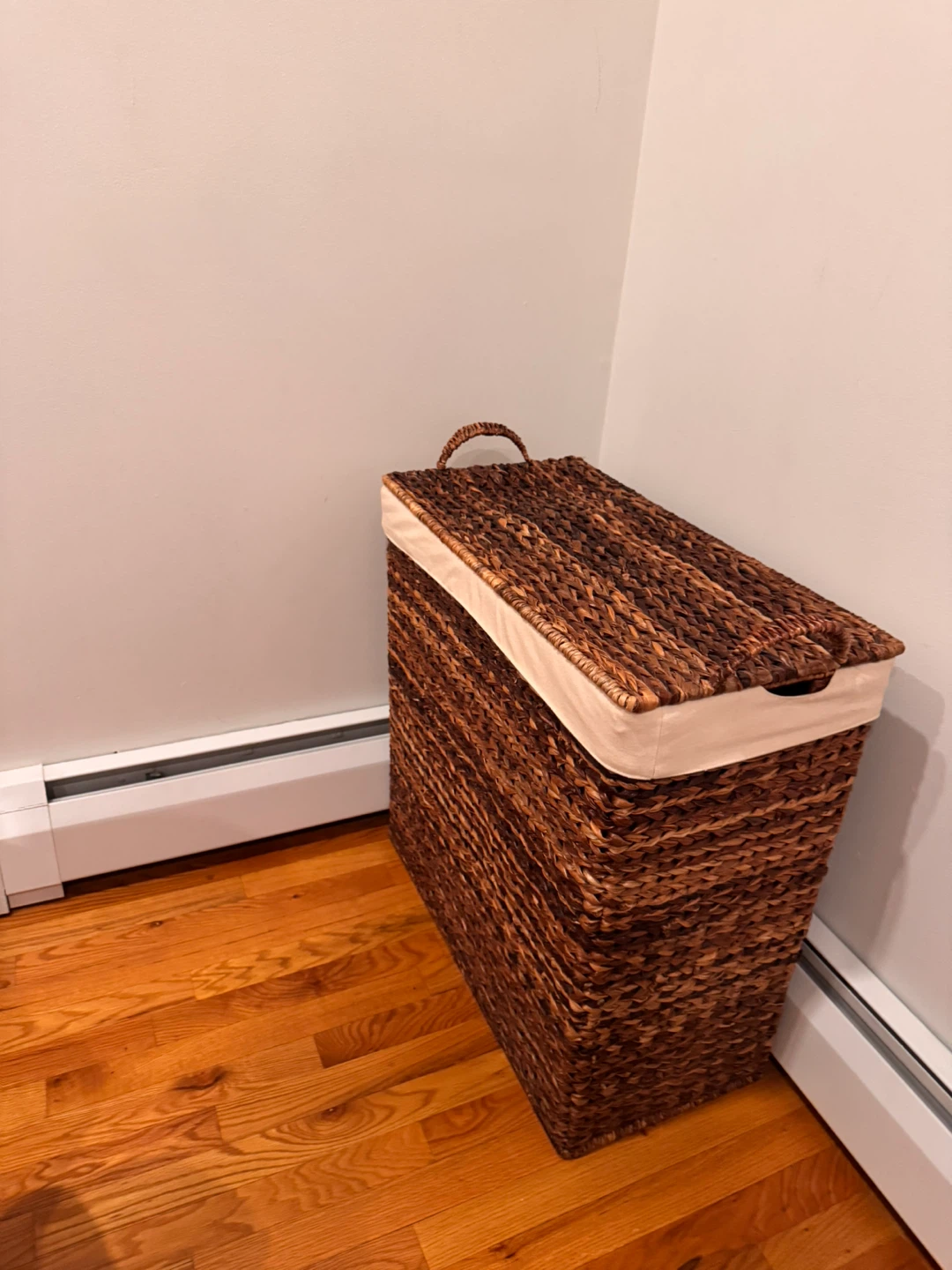 Woven Hamper with Lid - Brown