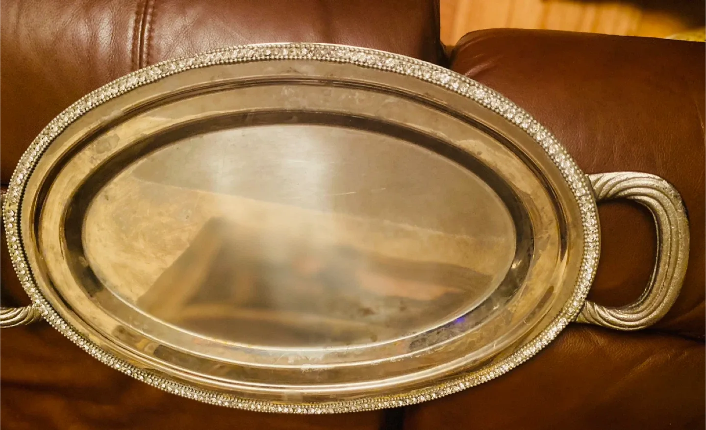 Silver Plated Serving Tray with Handles