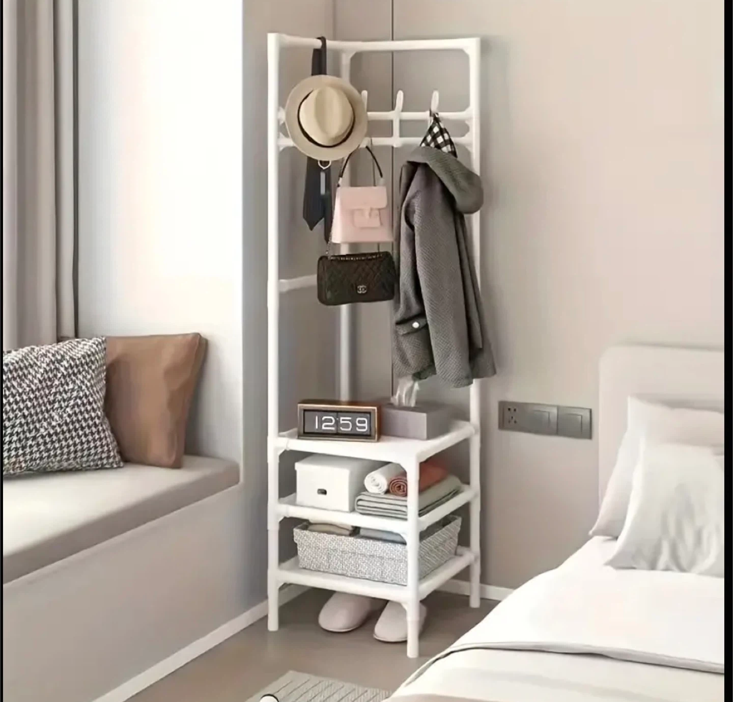 Corner Coat Rack Stand with Shelves (BRAND NEW IN BOX) - photo 2