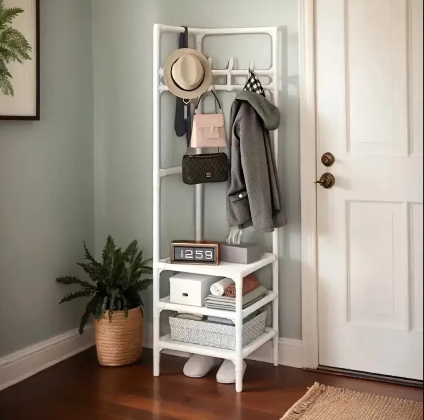 Corner Coat Rack Stand with Shelves (BRAND NEW IN BOX) - photo 3