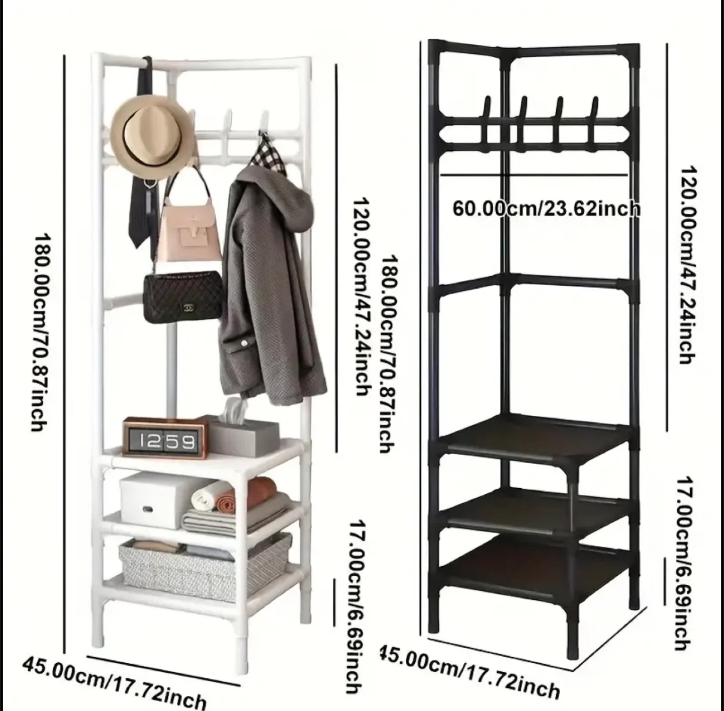Corner Coat Rack Stand with Shelves (BRAND NEW IN BOX) - photo 4