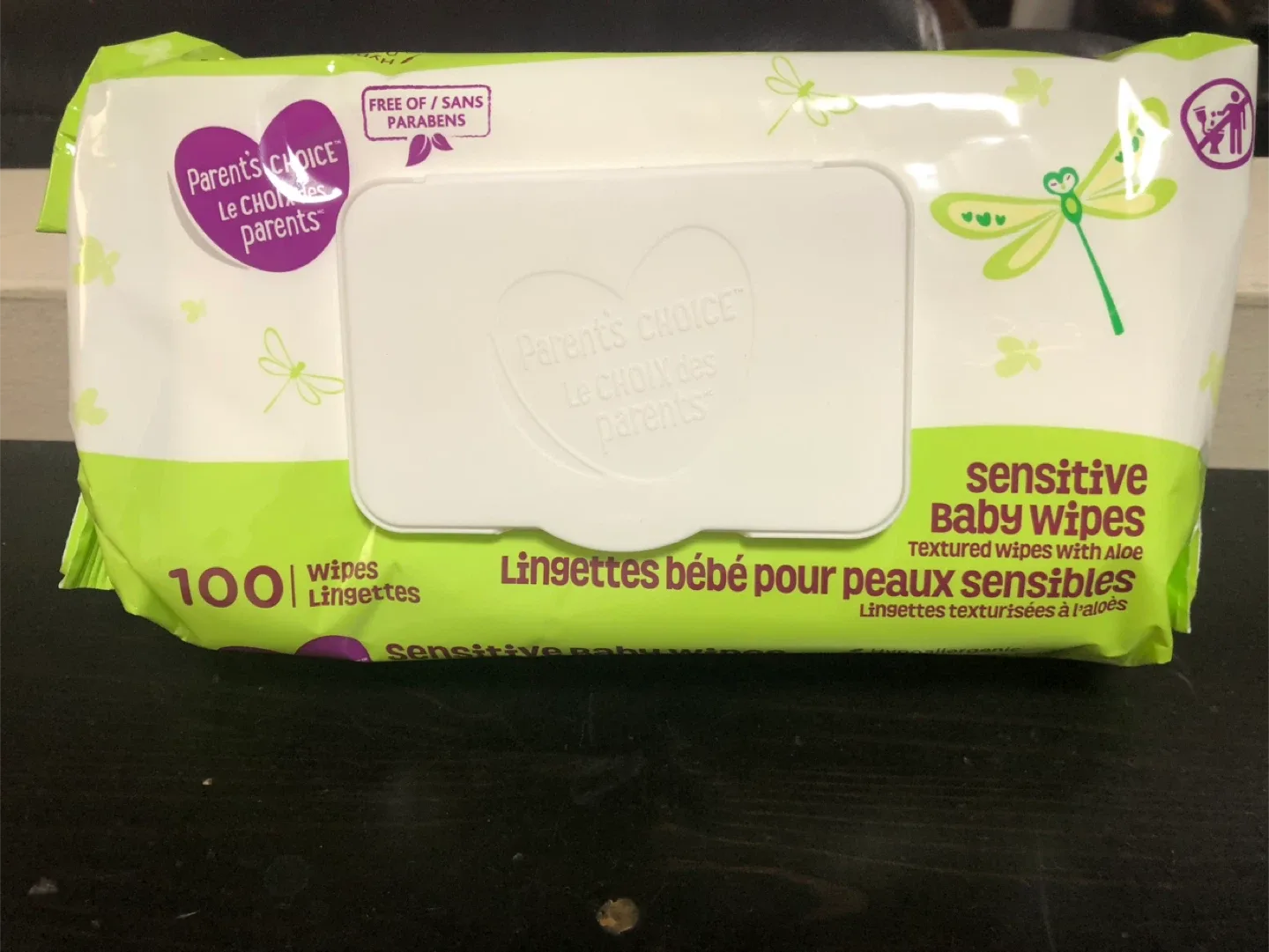 5 packs Parent's Choice Sensitive Baby Wipes - 100 count