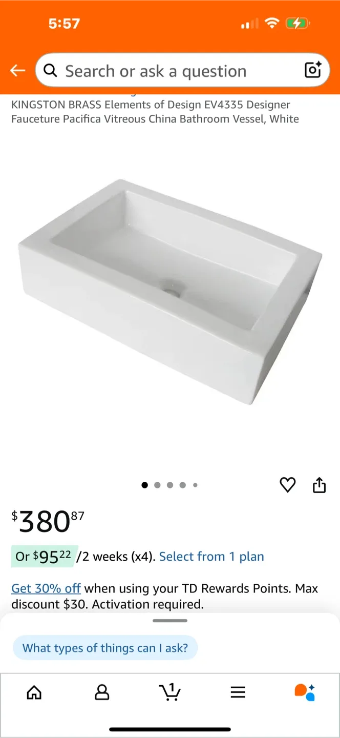 Kingston vessel sink in white