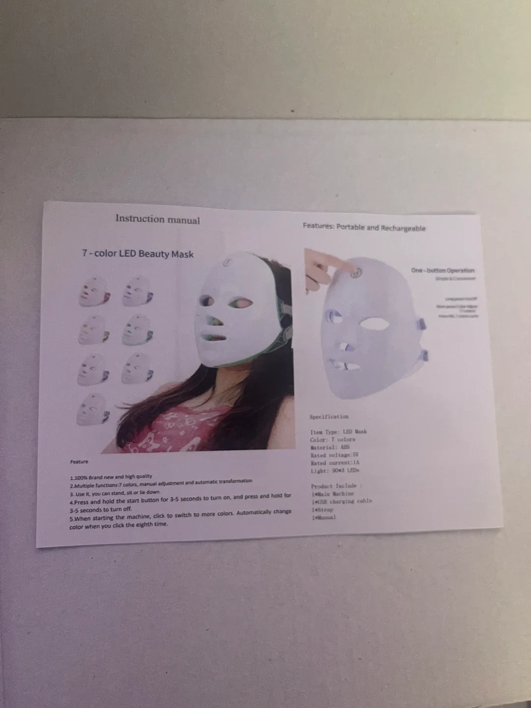 7-color LED Beauty Mask - Portable & Rechargeable image indicator(3)