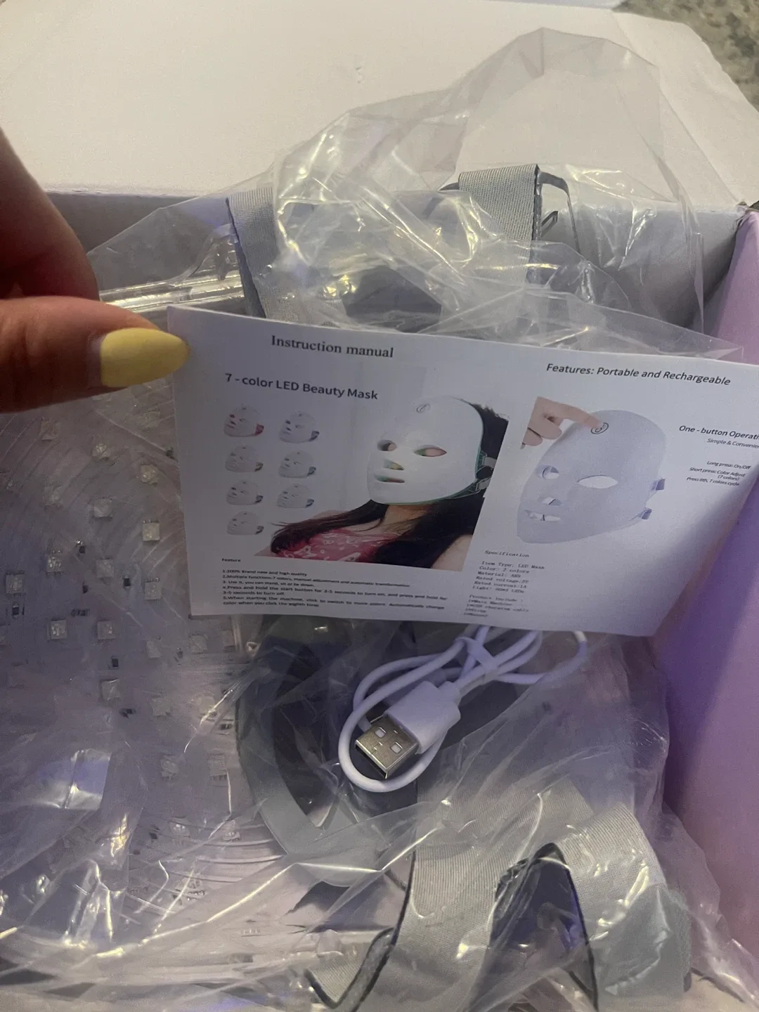 7-color LED Beauty Mask - Portable & Rechargeable image indicator(5)