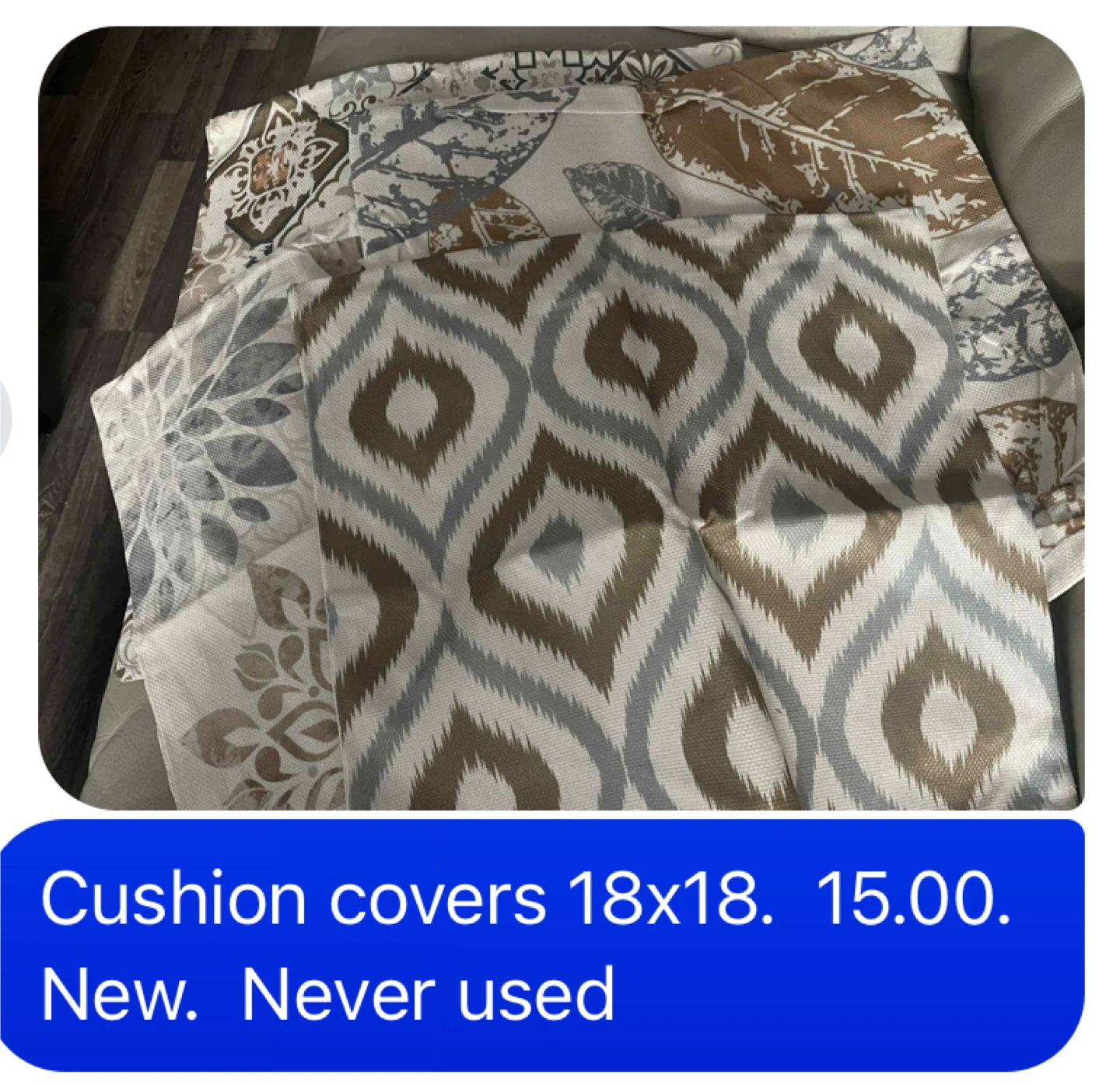 New 18x18 Cushion Covers