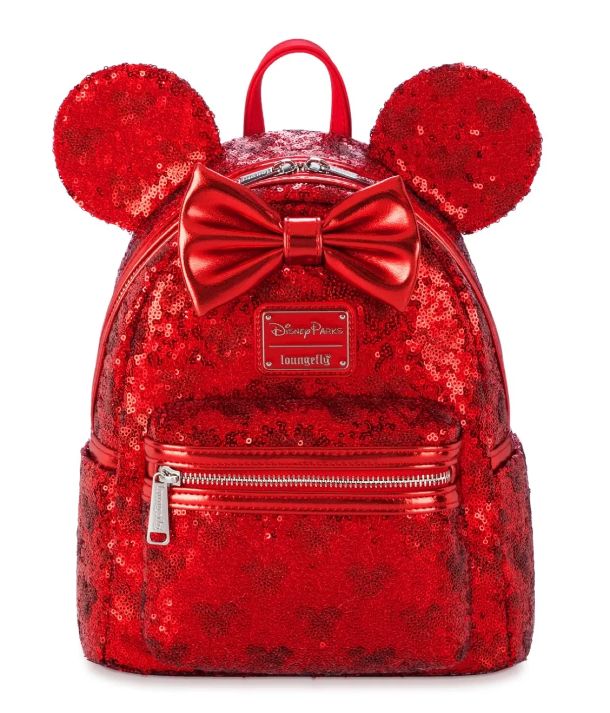 Disney Parks Loungefly Red Sequin Minnie Backpack image indicator(2)