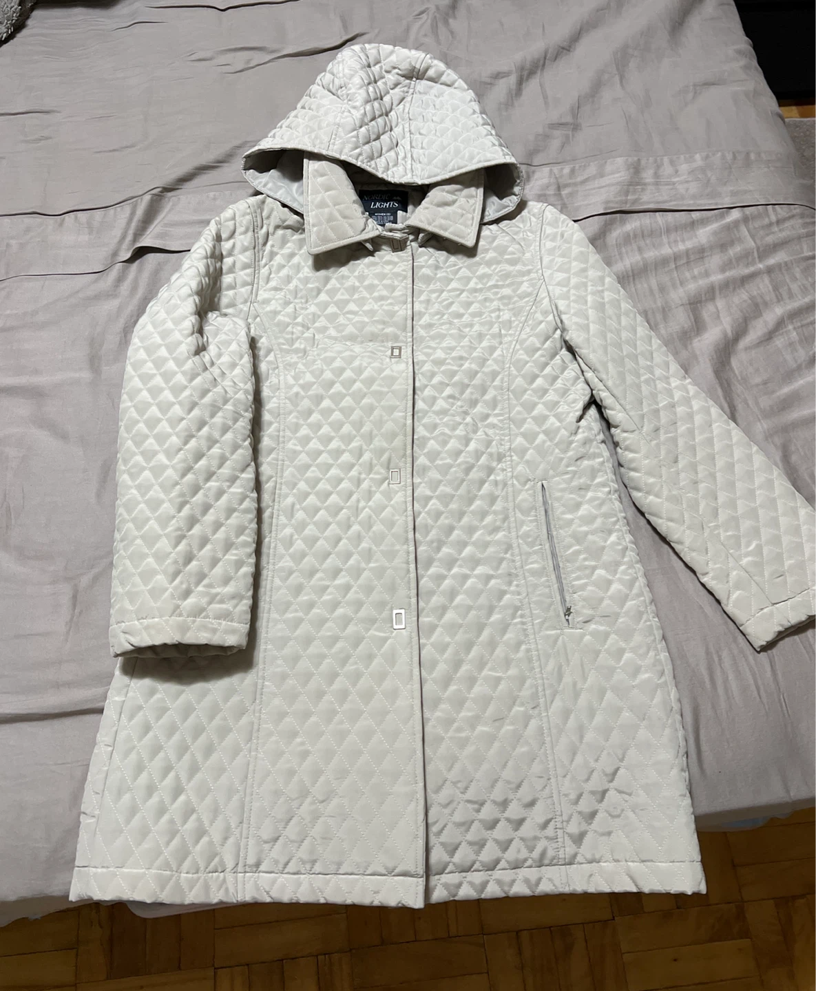 Nordic Lights Quilted Hooded Coat - Size S