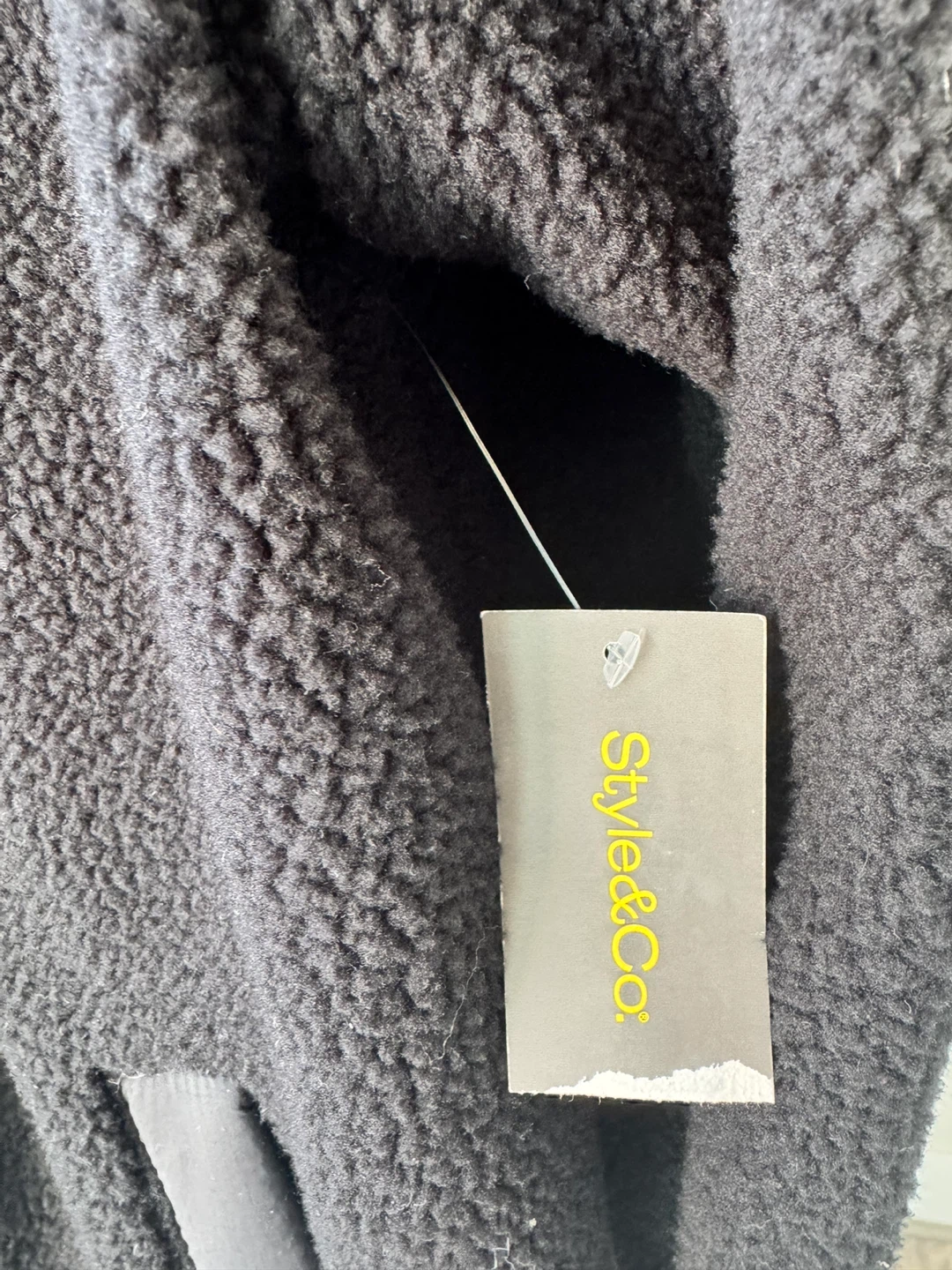 Sale on Style&Co. Black Quilted Sherpa Jacket - photo 3